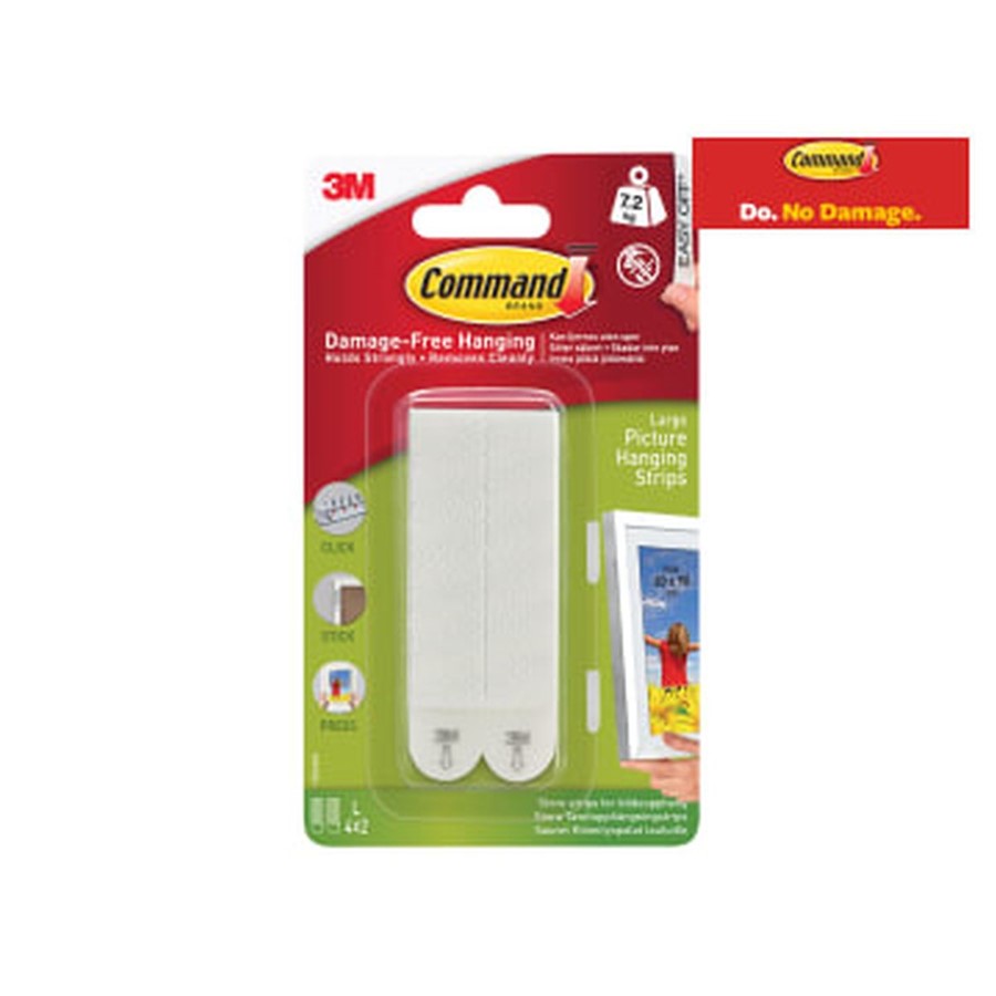 3M COMMAND HANGING STRIPS - LARGE - 4 PCE