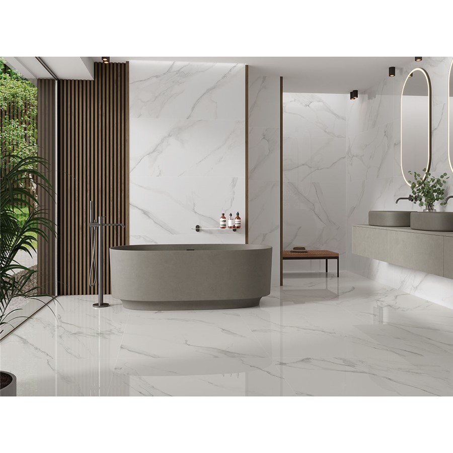 NB15789 Capri White Polished Porcelain Wall & Floor Tile 1000x1000mm