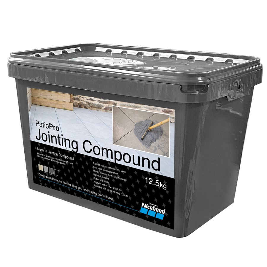 NICOBOND PATIOPRO BRUSH IN JOINTING COMPOUND BLACK 12.5KG