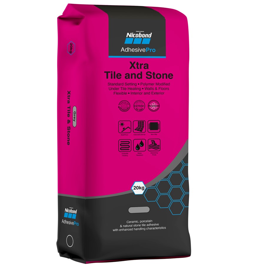 NICOBOND XTRA TILE & STONE ADHESIVE GREY 20KG