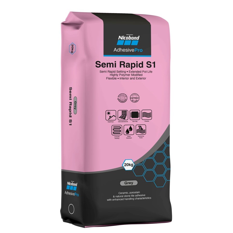 NICOBOND SEMI RAPID PRO S1 TILE ADHESIVE GREY 20KG