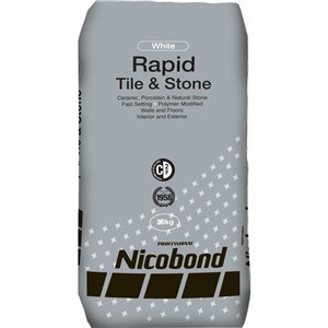 NICOBOND RAPID TILE AND STONE ADHESIVE WHITE 20KG