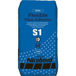 NICOBOND FLEXIBLE FIBRE S1 ADHESIVE/SINGLE PART FLEXIBLE WHITE 20KG