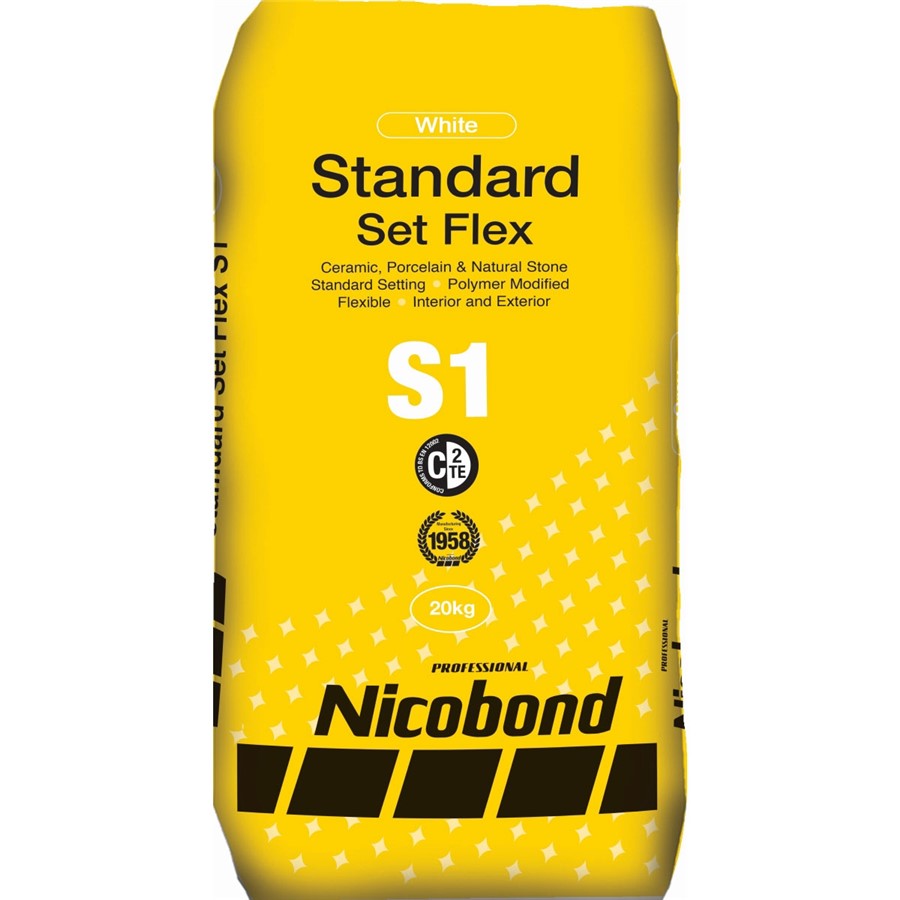 NICOBOND STANDARD SET FLEX S1 ADHESIVE WHITE 20KG