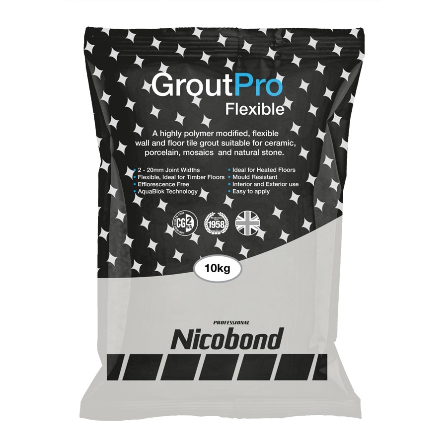 NICOBOND GROUTPRO FLEXIBLE SILVER GREY 10KG