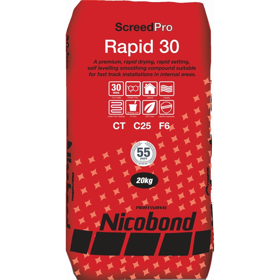 NICOBOND SCREEDPRO RAPID 30 POWDER 20KG