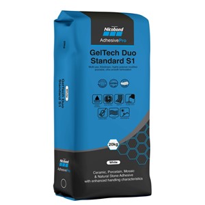 NICOBOND GELTECH DUO STANDARD S1 TILE ADHESIVE GREY 20KG