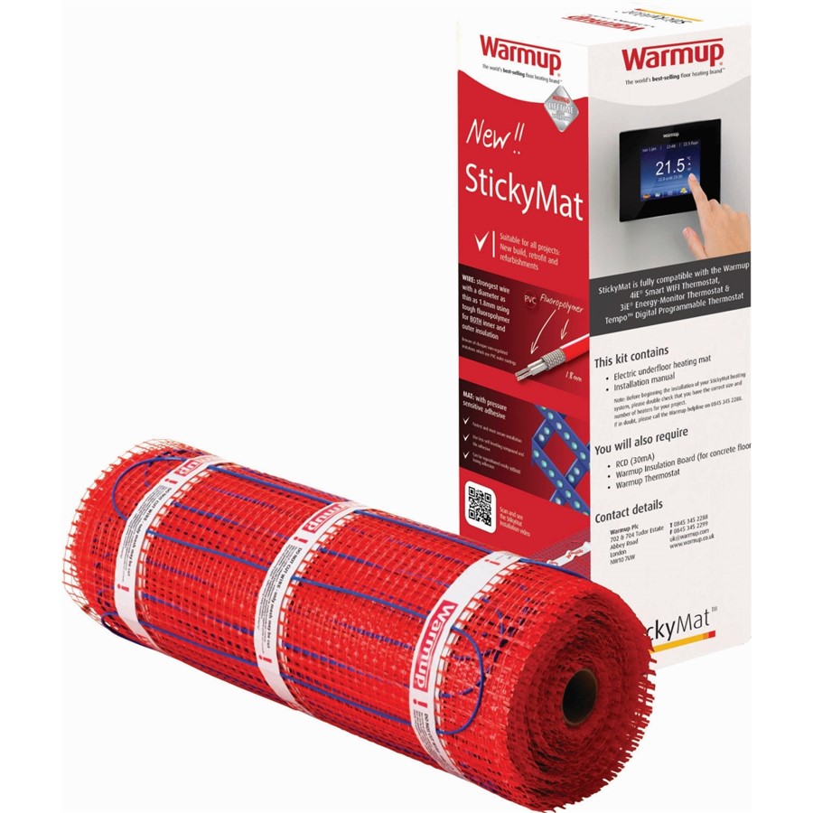 WARMUP 150W/M2 STICKYMAT UNDERTILE HEATING MAT 3M2 SPM3