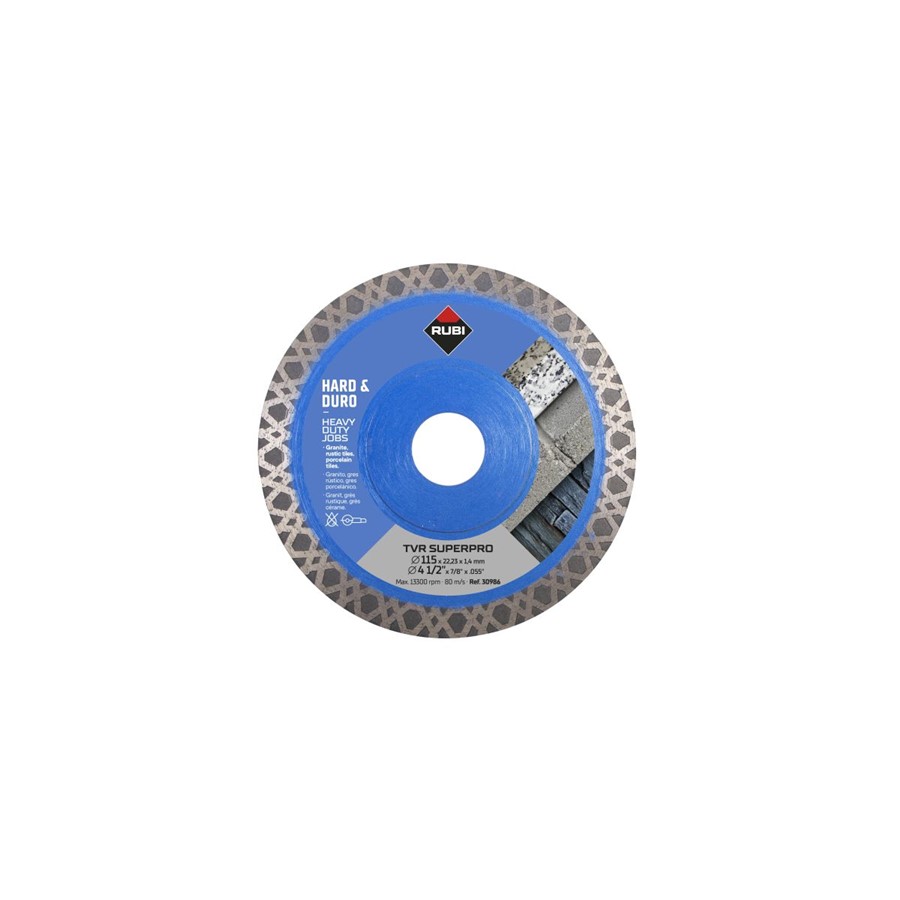 RUBI HARD MATERIALS 2CM TILE TURBO VIPER DIAMOND BLADE TVR115 (30986)