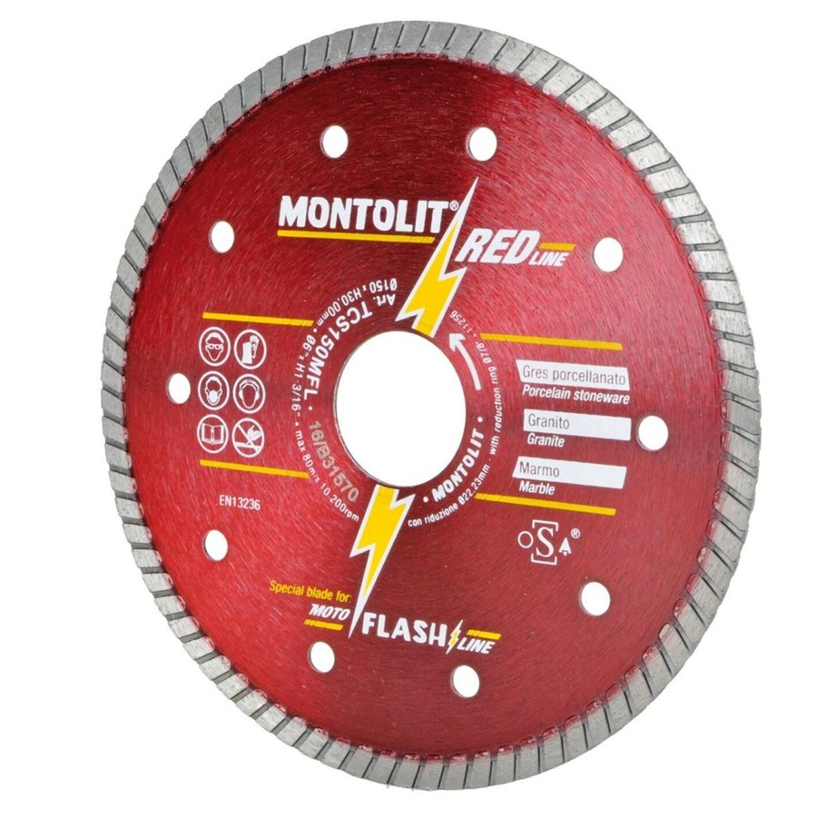 MONTOLIT RED LINE DIAMOND CONTINUOUS RIM BLADE 150MM