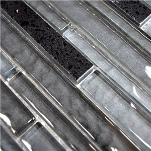 NB19138 GULFSTONE QUARTZ MULTISTICK BLACK MIX MOSAIC 300X300