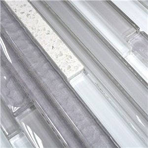 NB19139 GULFSTONE QUARTZ MULTISTICK WHITE MIX MOSAIC 300X300