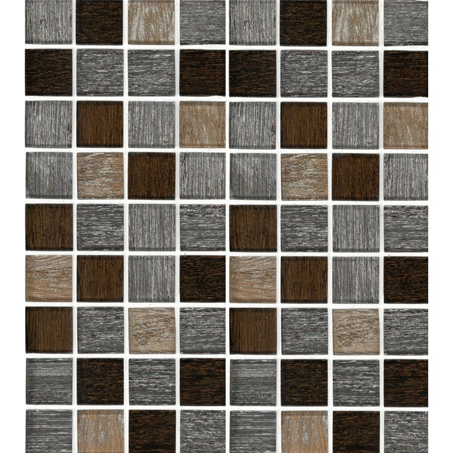 NB19148 LINEAR GLASS SQUARE WARM MIX MOSAIC 300X300 SHEET