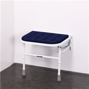 EVOLVE FOLDING PADDED SHOWER SEAT WITH LEGS, BLUE