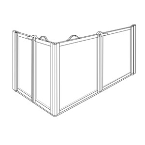 CORNER ENTRY BIFOLD PRO DOORS 1600 X 800MM RH, OPTION E, FOR TRAY
