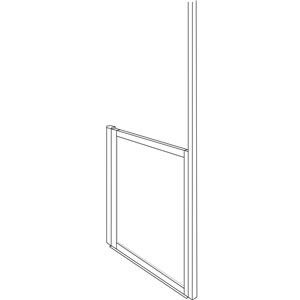 HALF HEIGHT FIXED PANEL FOR PRO DOORS 250MM, OPTION R, FOR WET FLOOR