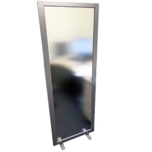 SNEEZE PROTECTION SCREEN-OBSCURE PETG S/S FLOOR BRKT 750X1000MM