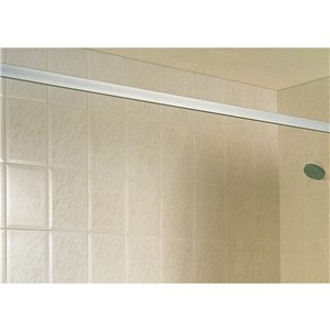 SILVER STRAIGHT SHOWER TRACK, FITTINGS 915MM