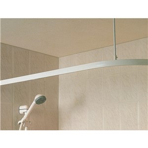 SILVER ANGLED SHOWER TRACK, CEILING SUPPORT AND FITTINGS 915MM X 915MM