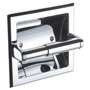 NOVA CHROME RECESSED TOILET ROLL HOLDER 160X160X40MM