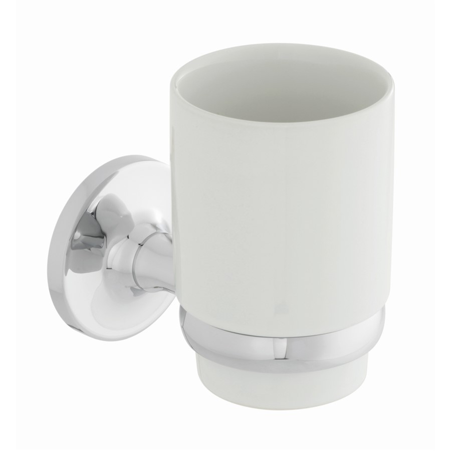 HIGHGROVE CERAMIC TUMBLER AND WALL MOUNTED HOLDER