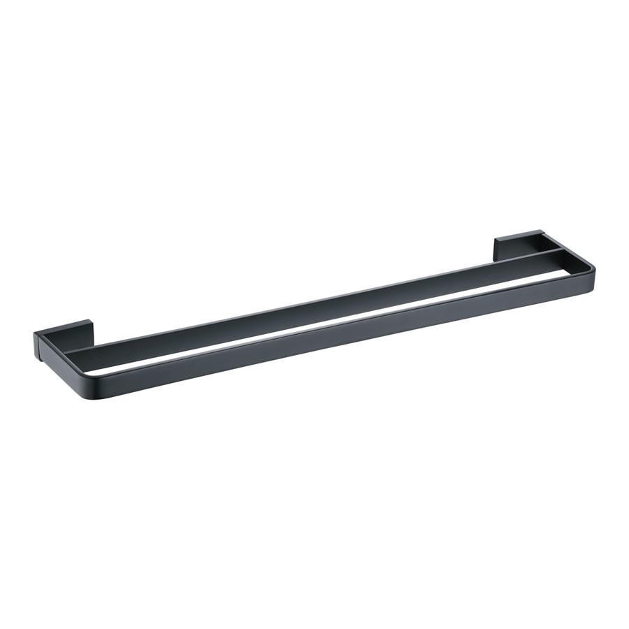 NOIR MATT BLACK D SERIES DOUBLE TOWEL BAR