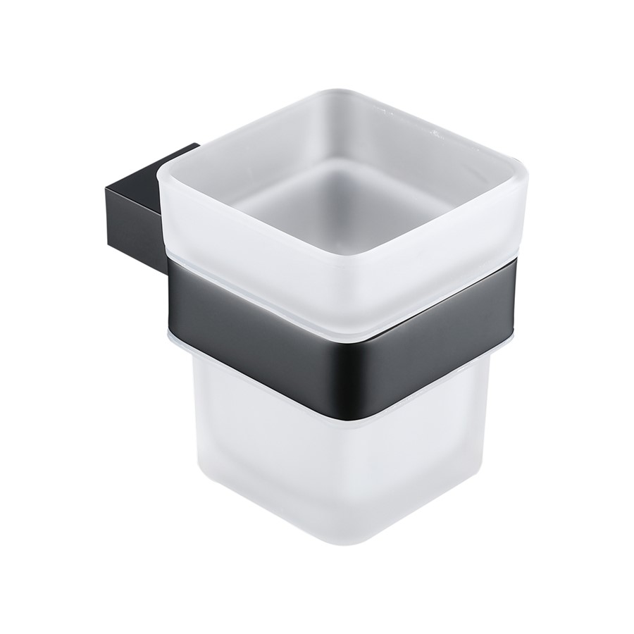 NOIR MATT BLACK D SERIES TUMBLER HOLDER AND CUP