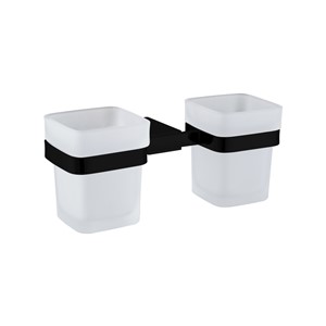 NOIR MATT BLACK D SERIES TUMBLER HOLDER AND DOUBLE CUP