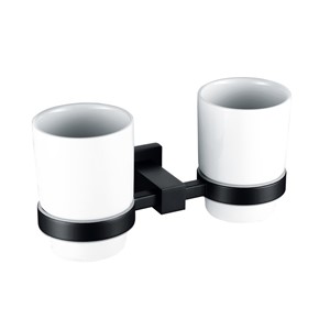 NOIR MATT BLACK A SERIES TUMBLER HOLDER AND DOUBLE CUP