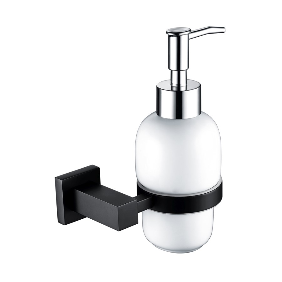 NOIR MATT BLACK A SERIES SOAP DISPENSER AND HOLDER