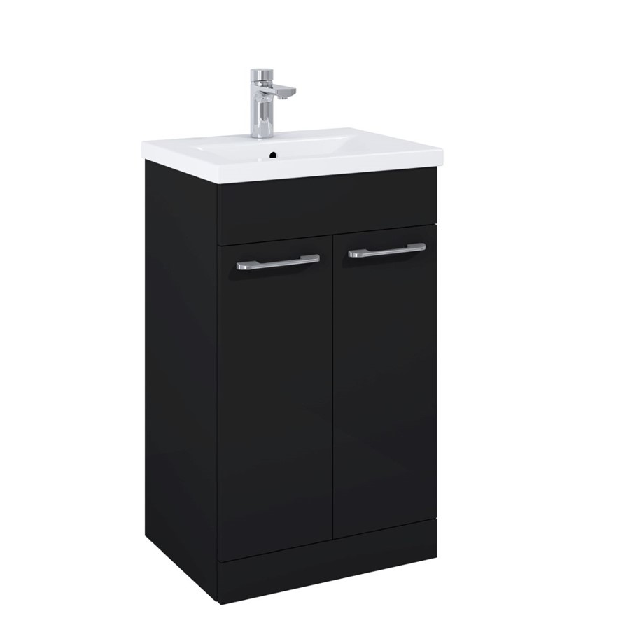 APPEAL MATT BLACK 50CM FLR STAND 2DR W/BASIN UNIT NO BASIN INC