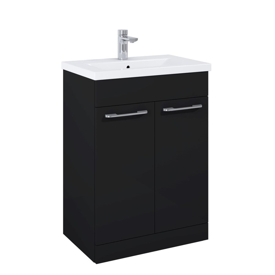 APPEAL MATT BLACK 60CM FLRSTAND 2DR W/BASIN UNIT NO BASIN INC