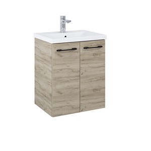 APPEAL CRAFT OAK 50CM WALL HUNG 2 DOOR WASH BASIN UNIT (INC BASIN)