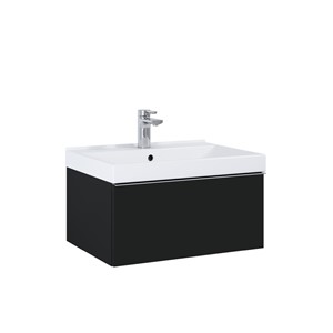 LOOK WALL HUNG BASIN UNIT 60CM 1 DRWR MATT BLACK NO HANDLE