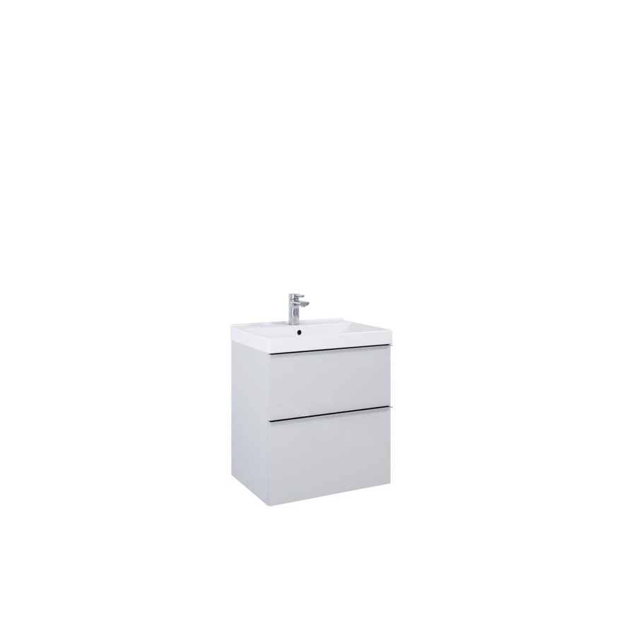 LOOK WALL HUNG BASIN UNIT 60CM 2 DRWR MATT STONE NO HANDLES