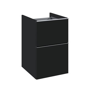 LOOK WALL HUNG BASE UNIT 40CM 2 DRWR MATT BLACK NO HANDLES