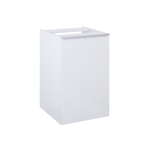 LOOK WALL HUNG BASE UNIT C/W BASKET 40CM WHITE GLOSS NO HANDLE