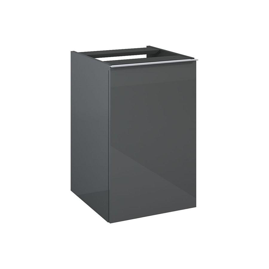LOOK WALL HUNG BASE UNIT C/W BASKET 40CM ANTHRACITE GLOSS NO HANDLE