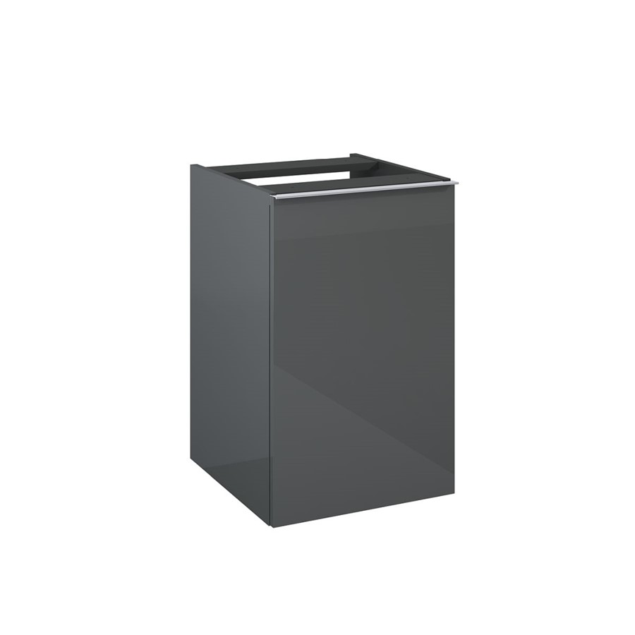 LOOK WALL HUNG BASE UNIT C/W BASKET 40CM ANTHRACITE GLOSS NO HANDLE