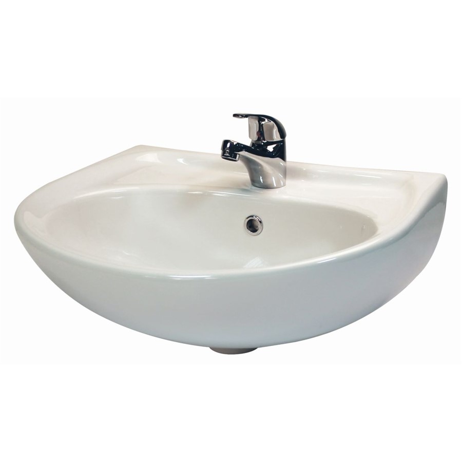 MODERN 52CM WALL MOUNTED ONE TAPHOLE BASIN