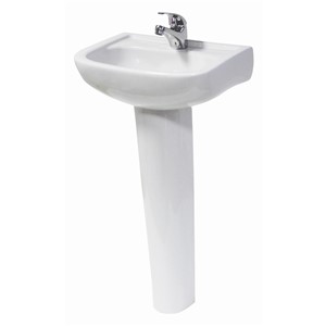 OL100 OLYMPUS WHITE CLOAK ROOM BASIN 450MMX300MM 1TAP-HOLE