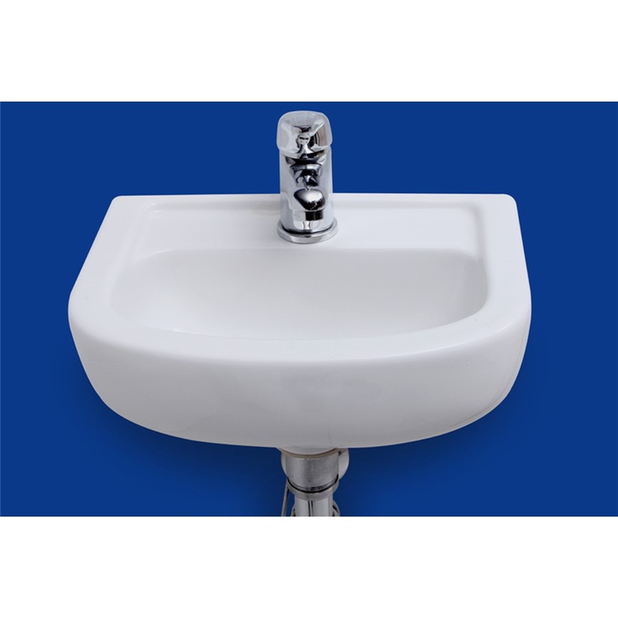 OL103 OLYMPUS WHITE CLOAK ROOM BASIN 350MMX250MM 2 TAPHOLE