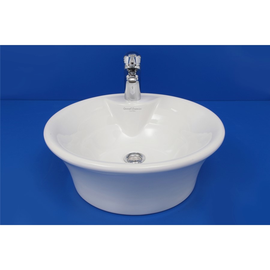 OL111 OLYMPUS ROUND TABLE TOP BASIN WHITE 460MMDIA IT/HOLE