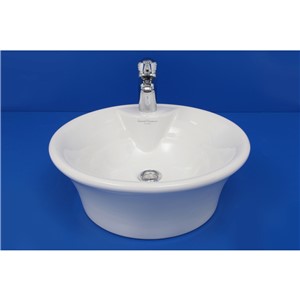 OL111 OLYMPUS ROUND TABLE TOP BASIN WHITE 460MMDIA IT/HOLE