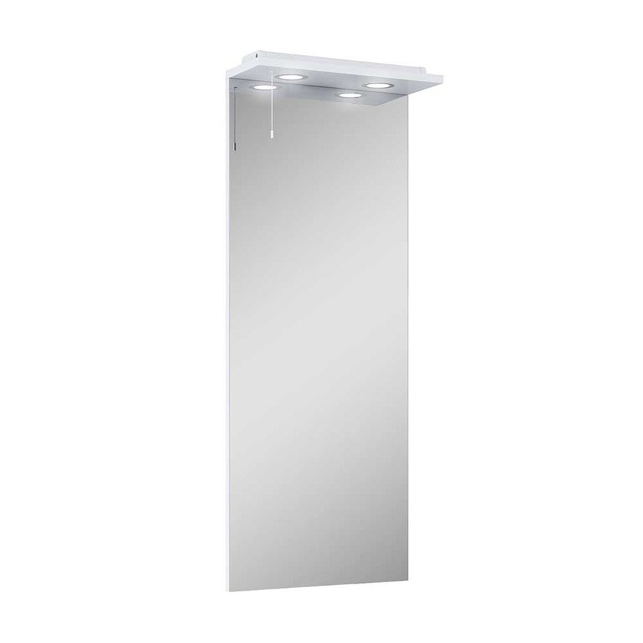 SENSE WHITE 40CM MIRROR WITH LED LIGHTING PANEL