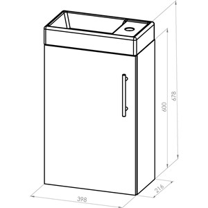 image of Plan Gloss White Wall Mounted Cloakroom Unit Incl Bathroom Basin And SInk Pdw