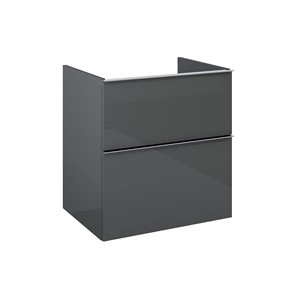 LOOK WALL HUNG WORKTOP UNIT 60CM 2 DRWR ANTHRACITE GLOSS NO HANDLES