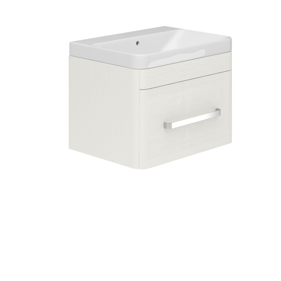CUBAN WHITE 600 WALL MOUNTED 1 DRAWER BASIN UNIT NO BASIN