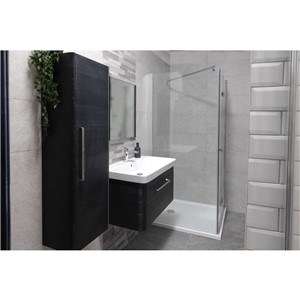 image of Cuban Black 600 Wall Mounted 1 Drawer Bathroom Vanity Unit No Basin