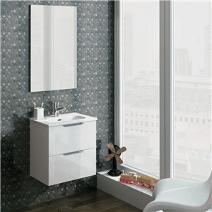 image of Street Plus 50 2S Wall Hung Unit C/W 1 Tap Hole Vanity 515X344mm White
